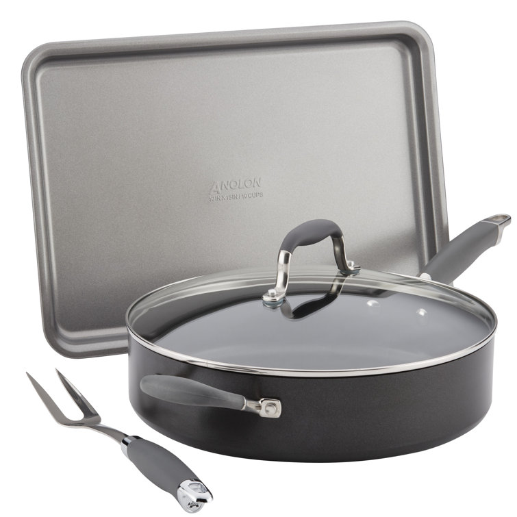 Anolon Advanced Nonstick Saute Pan Set, 4Piece & Reviews Wayfair